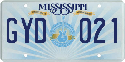 MS license plate GYD021