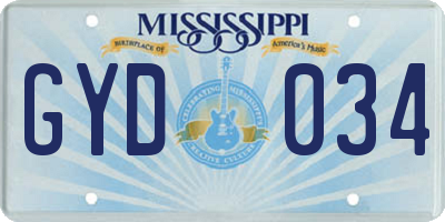MS license plate GYD034