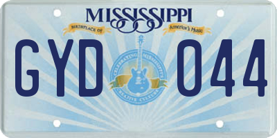 MS license plate GYD044