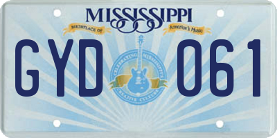 MS license plate GYD061