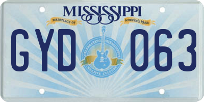 MS license plate GYD063