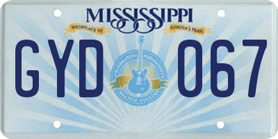 MS license plate GYD067