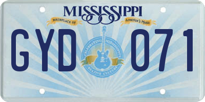 MS license plate GYD071