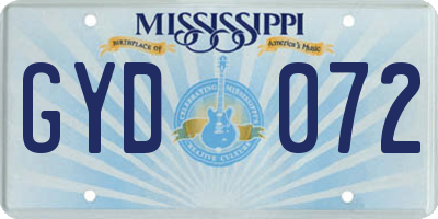 MS license plate GYD072