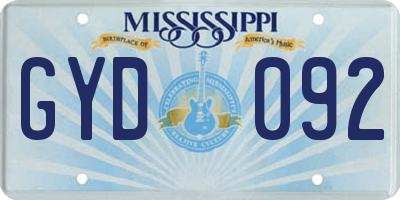MS license plate GYD092