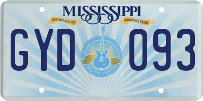 MS license plate GYD093