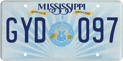 MS license plate GYD097