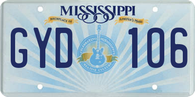 MS license plate GYD106