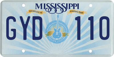 MS license plate GYD110