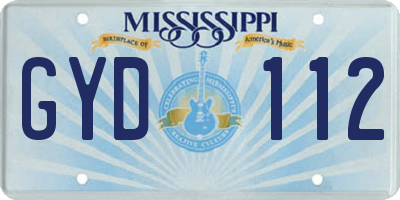 MS license plate GYD112