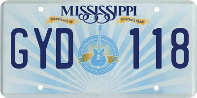 MS license plate GYD118