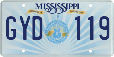MS license plate GYD119