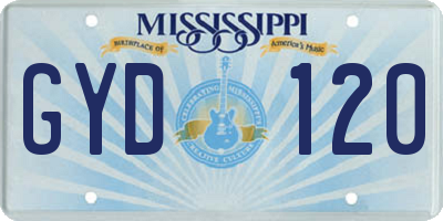 MS license plate GYD120