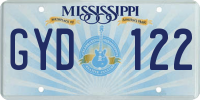 MS license plate GYD122