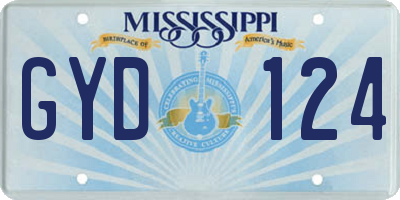 MS license plate GYD124
