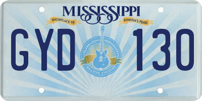 MS license plate GYD130