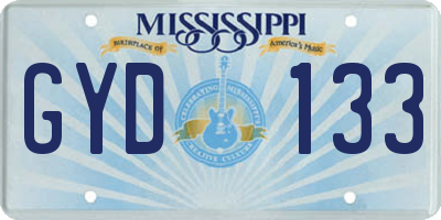 MS license plate GYD133