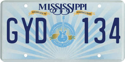 MS license plate GYD134