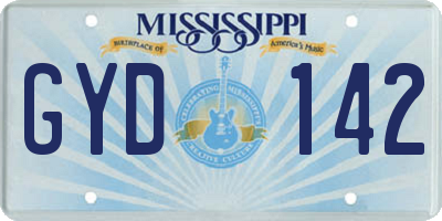 MS license plate GYD142