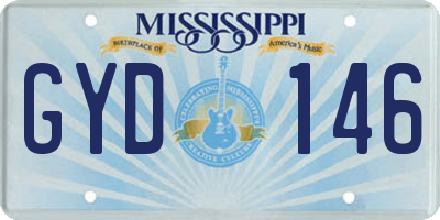 MS license plate GYD146