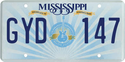 MS license plate GYD147