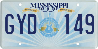 MS license plate GYD149