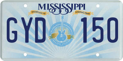 MS license plate GYD150