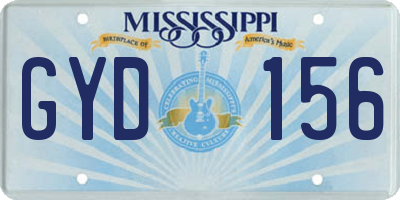 MS license plate GYD156