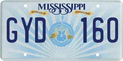 MS license plate GYD160
