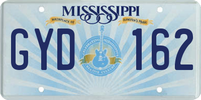 MS license plate GYD162