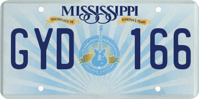 MS license plate GYD166