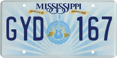 MS license plate GYD167