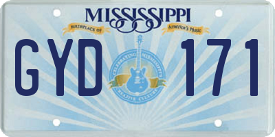 MS license plate GYD171