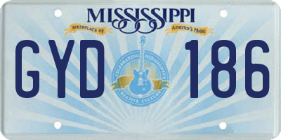 MS license plate GYD186