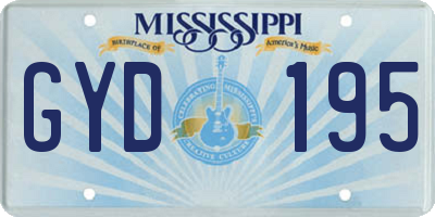 MS license plate GYD195