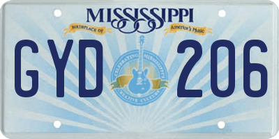 MS license plate GYD206