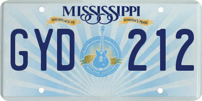 MS license plate GYD212
