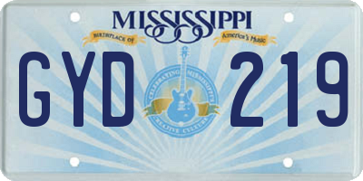 MS license plate GYD219