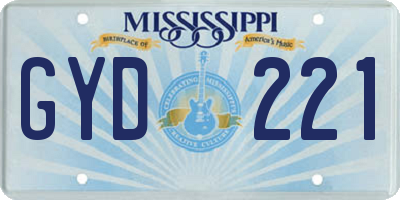 MS license plate GYD221