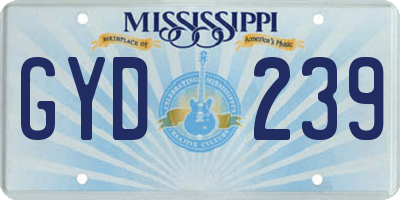 MS license plate GYD239