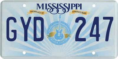 MS license plate GYD247