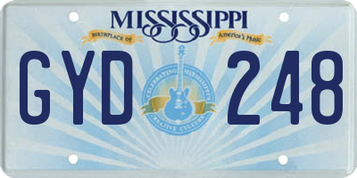 MS license plate GYD248