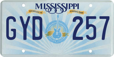 MS license plate GYD257