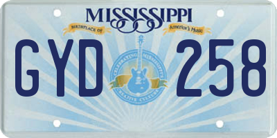 MS license plate GYD258