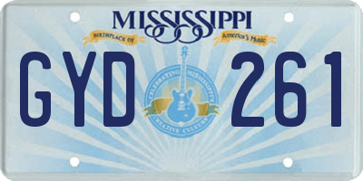 MS license plate GYD261