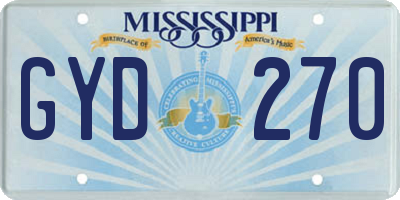 MS license plate GYD270