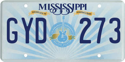 MS license plate GYD273