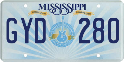 MS license plate GYD280