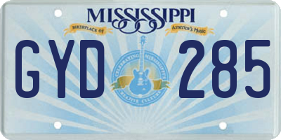 MS license plate GYD285