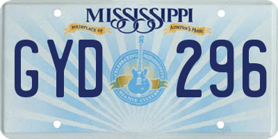 MS license plate GYD296